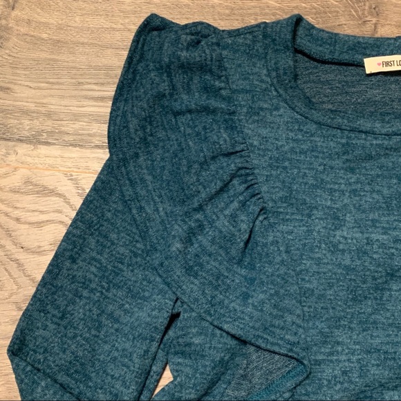 Blue Ruffled Sweater - Picture 3 of 3